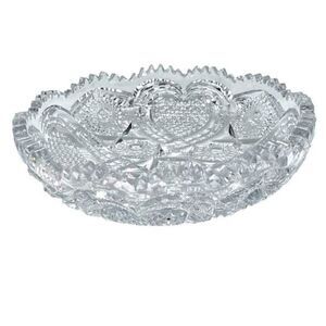 Antique Imperial Glass Nucut Hearts Sawtooth Edge Bowl 1920’s 8.5”‎ x 2.5